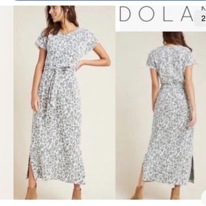 DOLAN anthropologie white black tweed maxi dress size 1X plus curvy casual P17